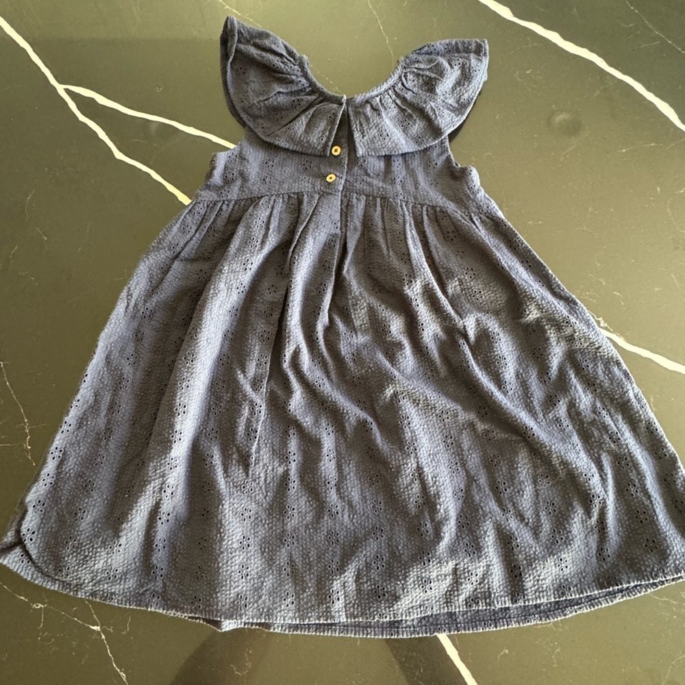 Next Navy Kids Dress with Ruffle Collar